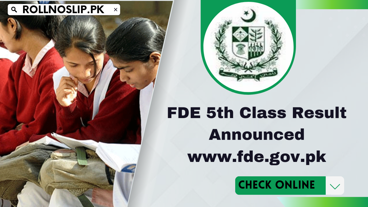 FDE 5th Class Result Announced www.fde.gov.pk