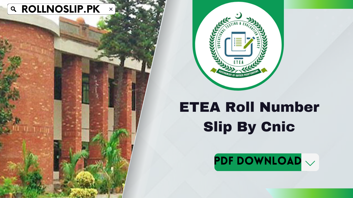 ETEA Roll Number Slip By Cnic