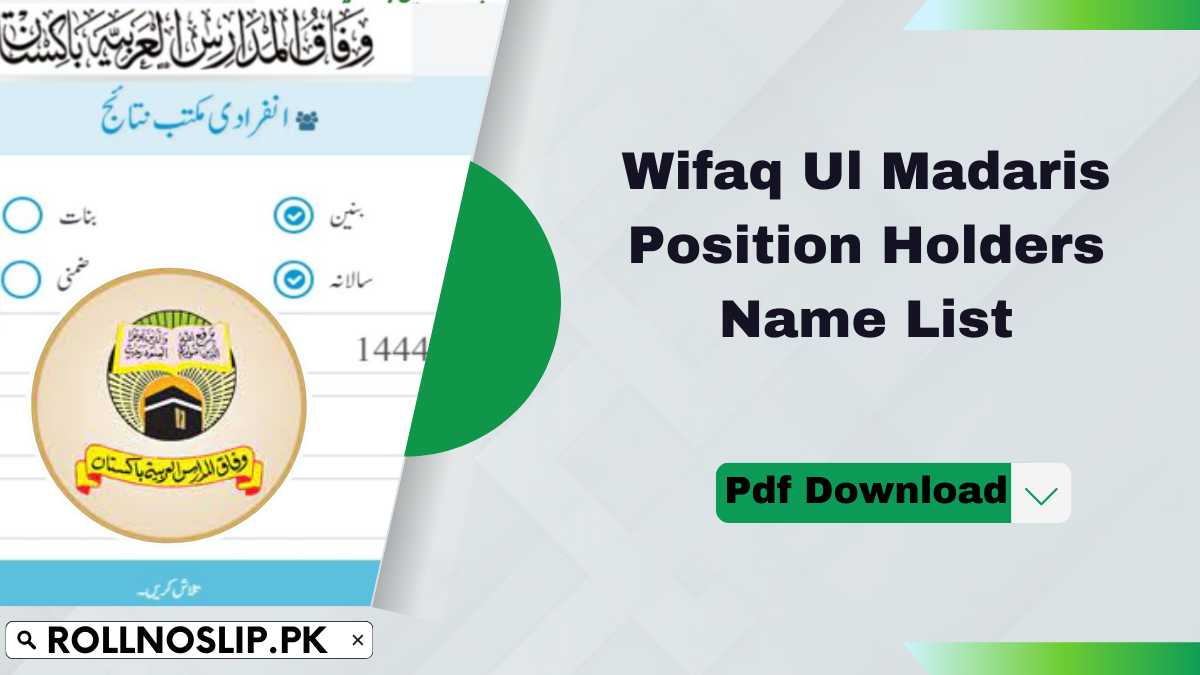 Wifaq Ul Madaris Position Holders Name List