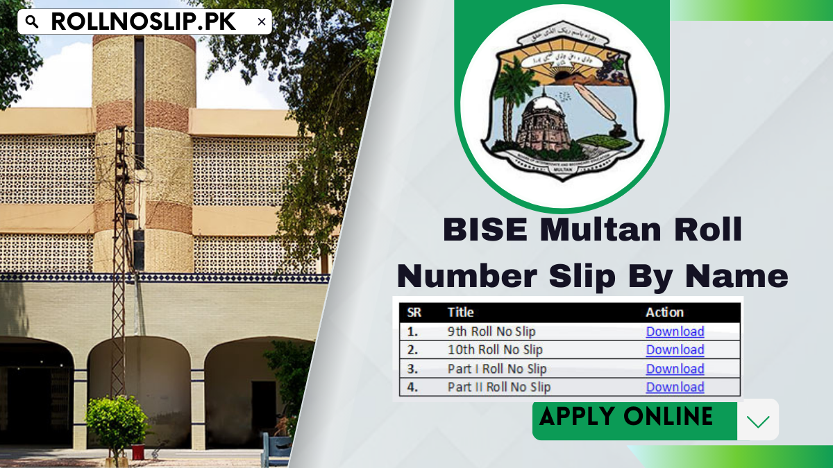 BISE Multan Roll Number Slip 2024 By Name