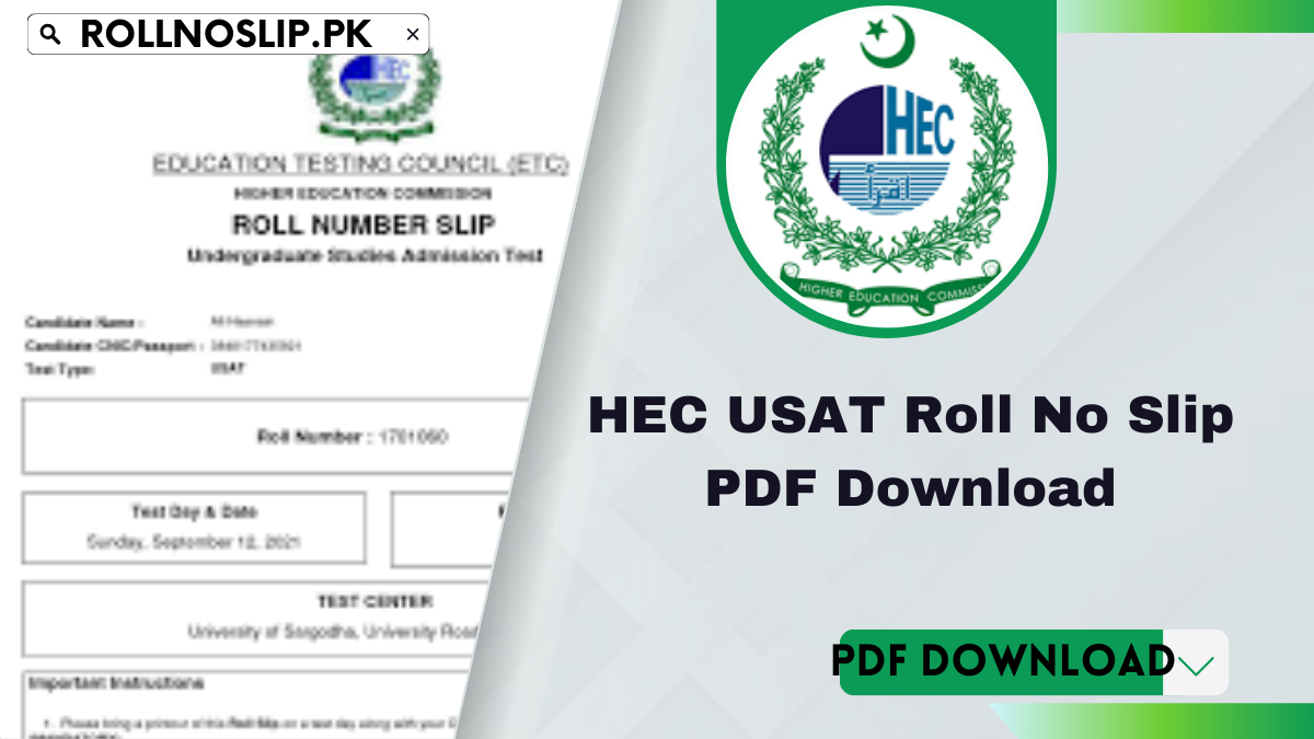 HEC USAT Roll No Slip PDF Download