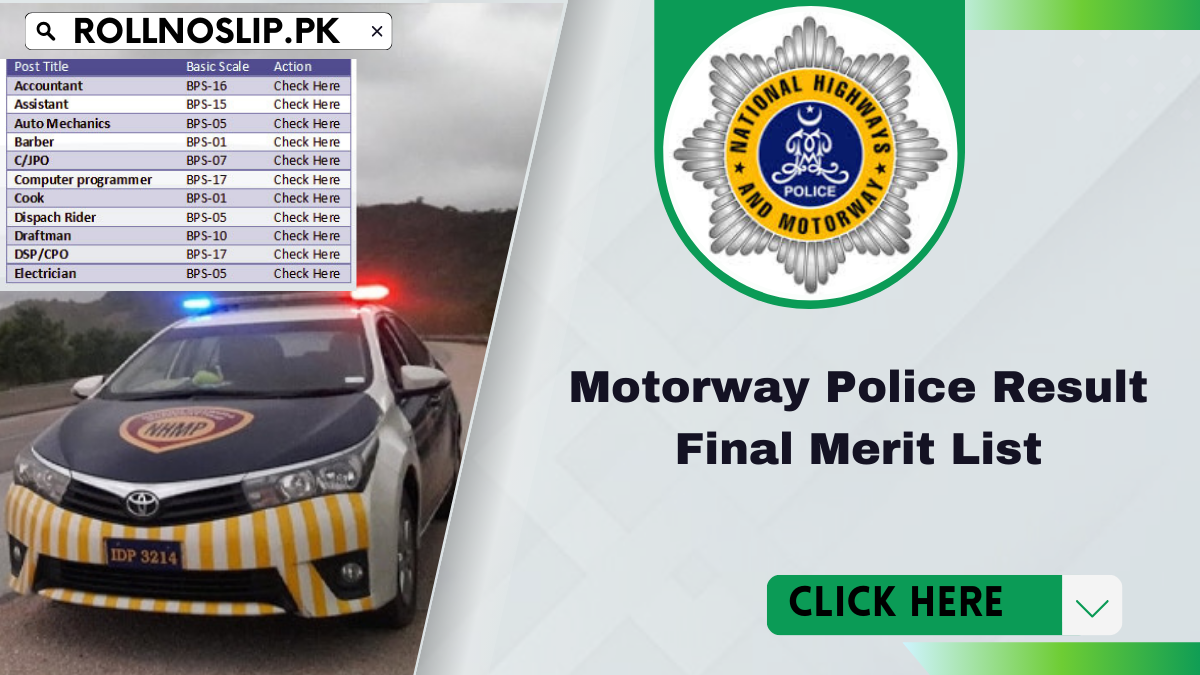 Motorway Police Result Final Merit List